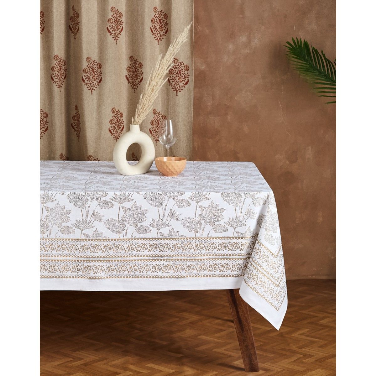 Fabindia White Dhaani Cotton Printed Table Cover Buy Fabindia White