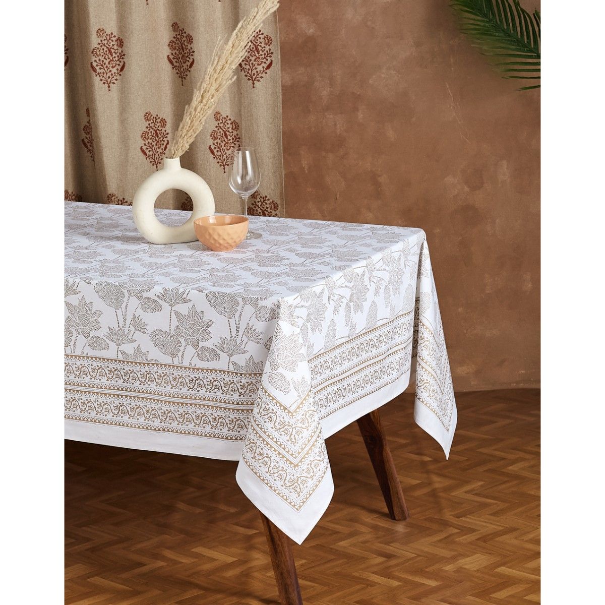 Fabindia White Dhaani Cotton Printed Table Cover Buy Fabindia White