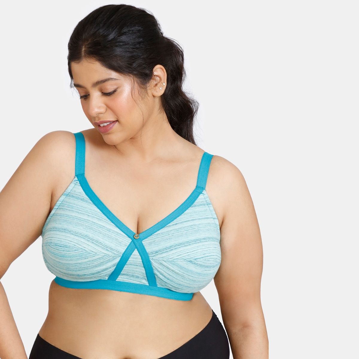 Buy Zivame Gelato Lightly Lined Non-Wired 3-4th Coverage Super Support Bra  - Tile Blue Online