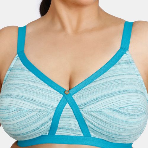 Buy Zivame Gelato Lightly Lined Non-Wired 3-4th Coverage Super Support Bra  - Tile Blue Online
