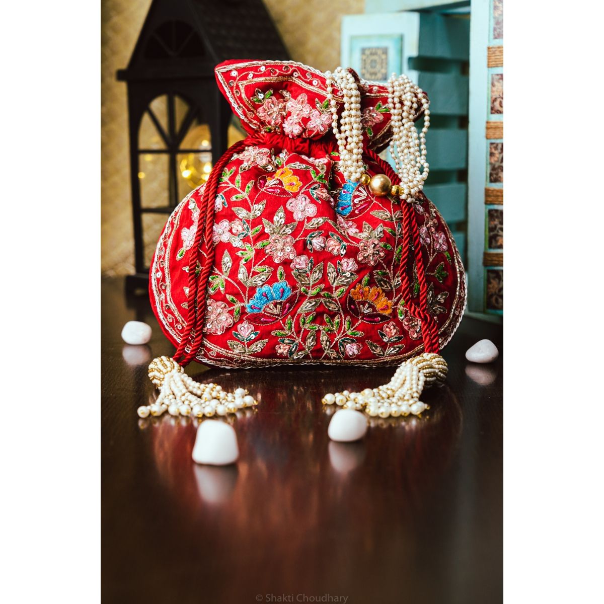 Lovetobag Kaleen Embellished Potli Bag  Gold Satin  Potli bags Bags Online  bags