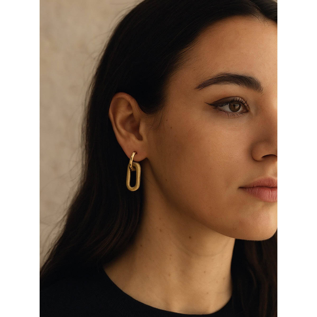 Digital Dress Room Oval Double Link Design Western Earrings