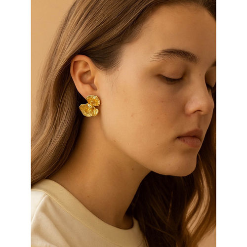 Buy Digital Dress Room Gold Plated Flower Design Western Earrings Online