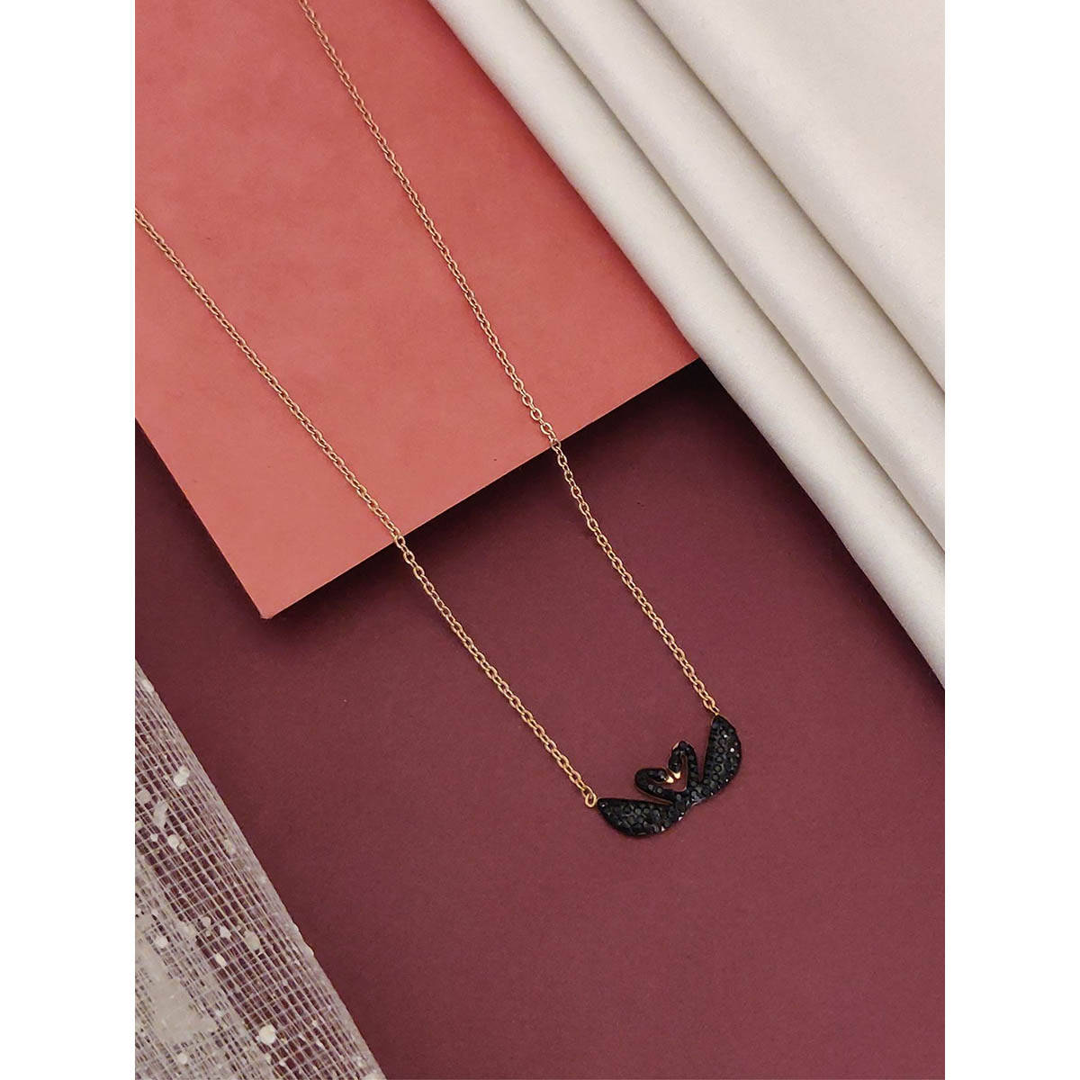 Abdesigns Magnificent Rose gold Plated Swan Necklace