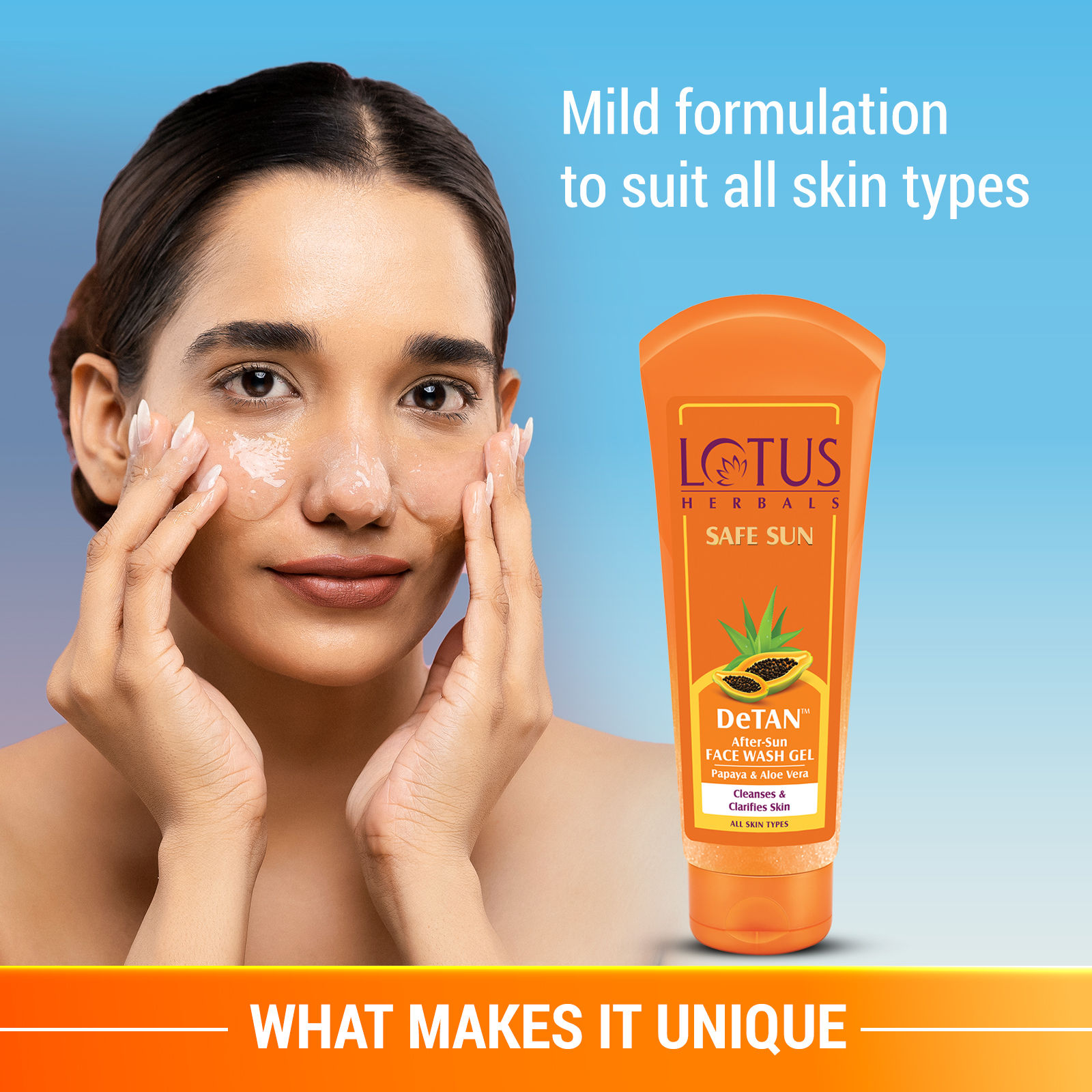 Buy Lotus Herbals Safe Sun Detan After Sun Face Wash Gel Online