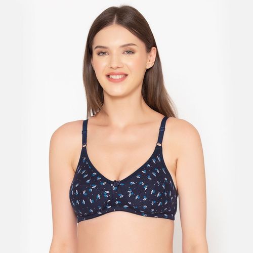 Buy Groversons Paris Beauty Printed Full Coverage T-Shirt Bra-Blue Online