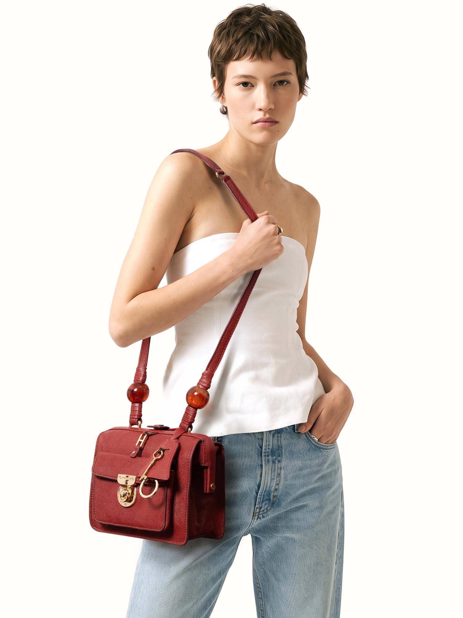 Hidesign Genuine Leather Lafayette 01 Marsala Sling Bag
