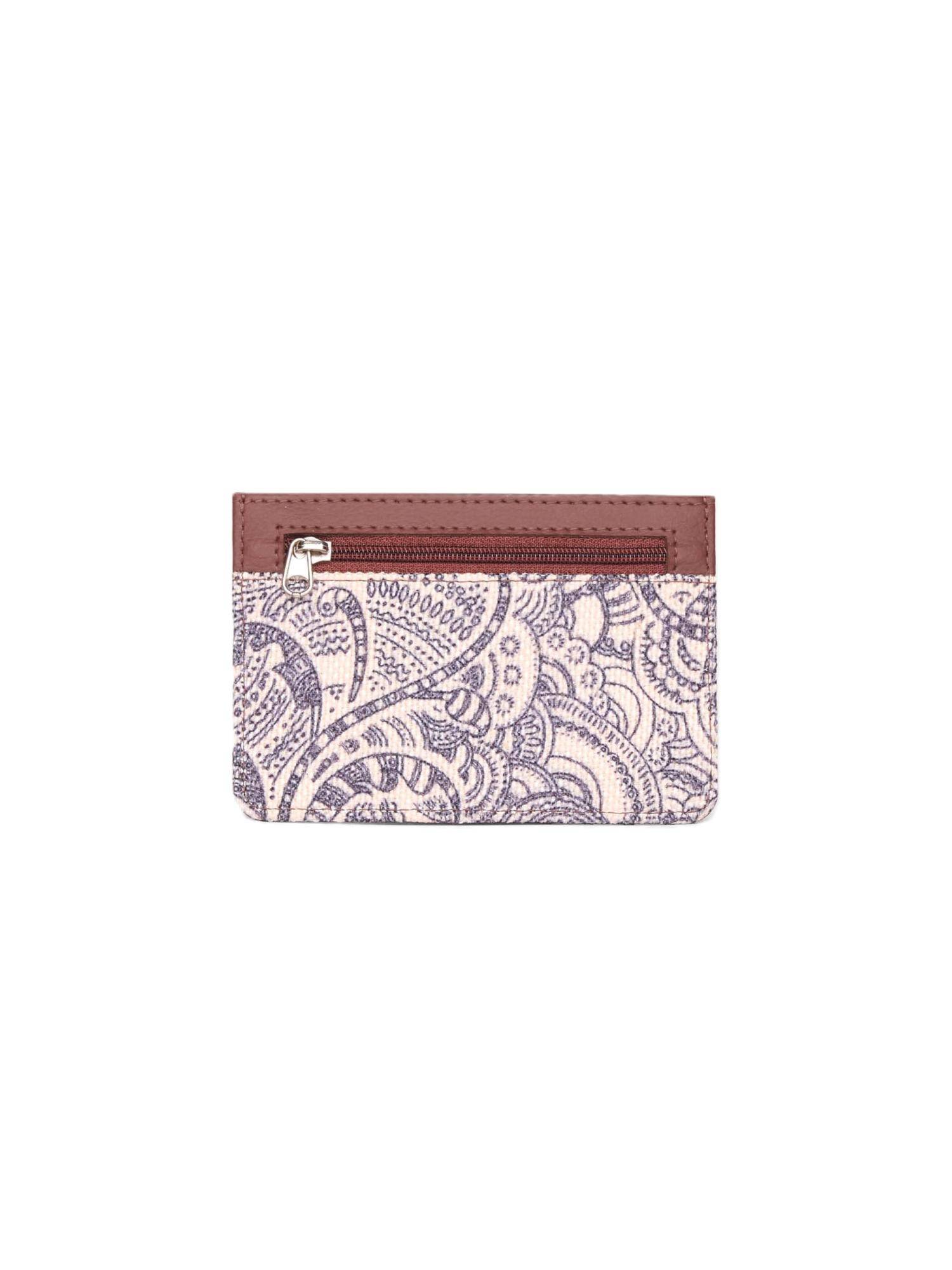 Zouk Colaba Shirin Ava Card Case - Black And Beige Vegan Leather Card Holder