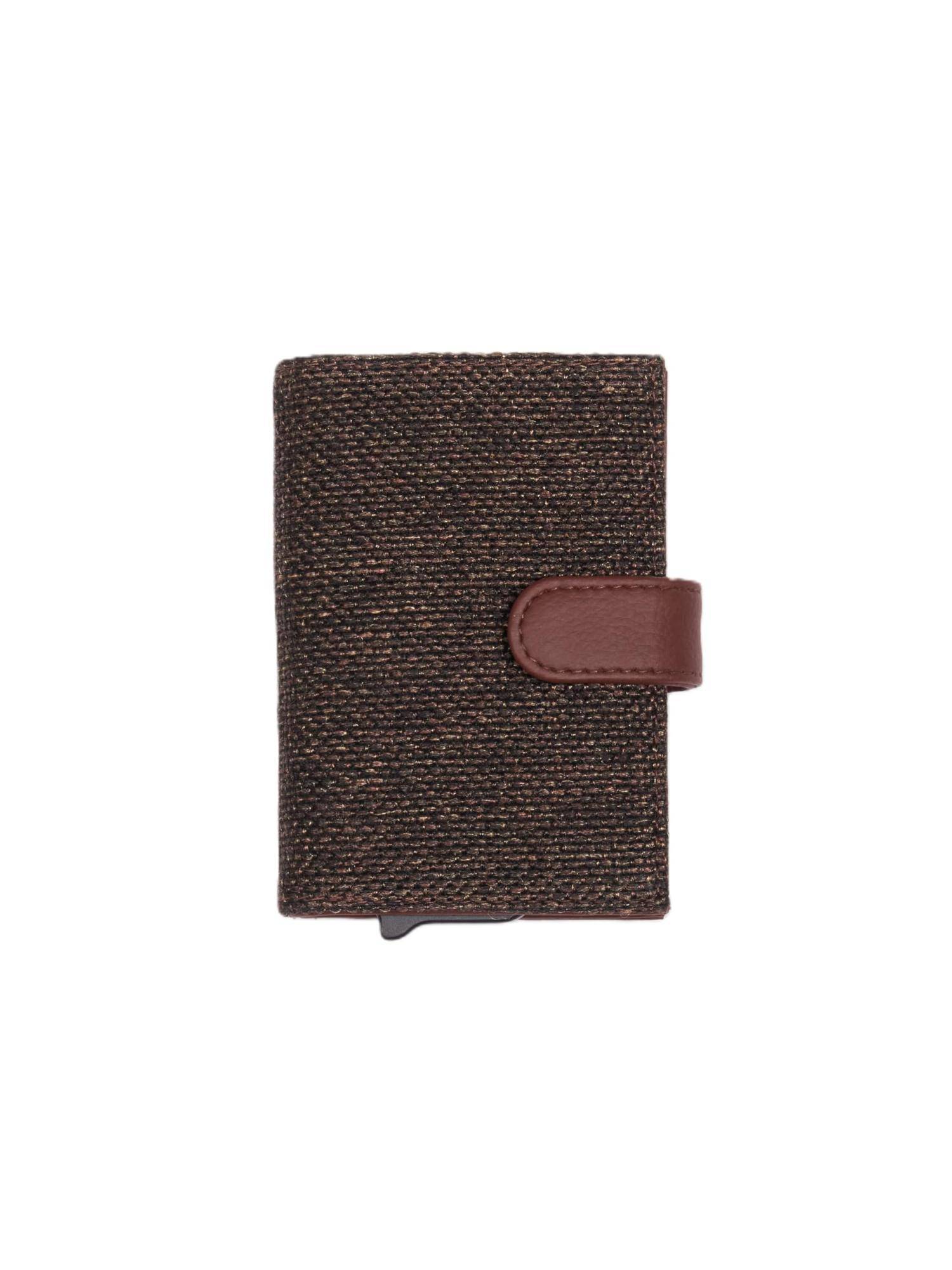 Zouk Bristel Arc Vegan Leather Compact Card Holder - Brown