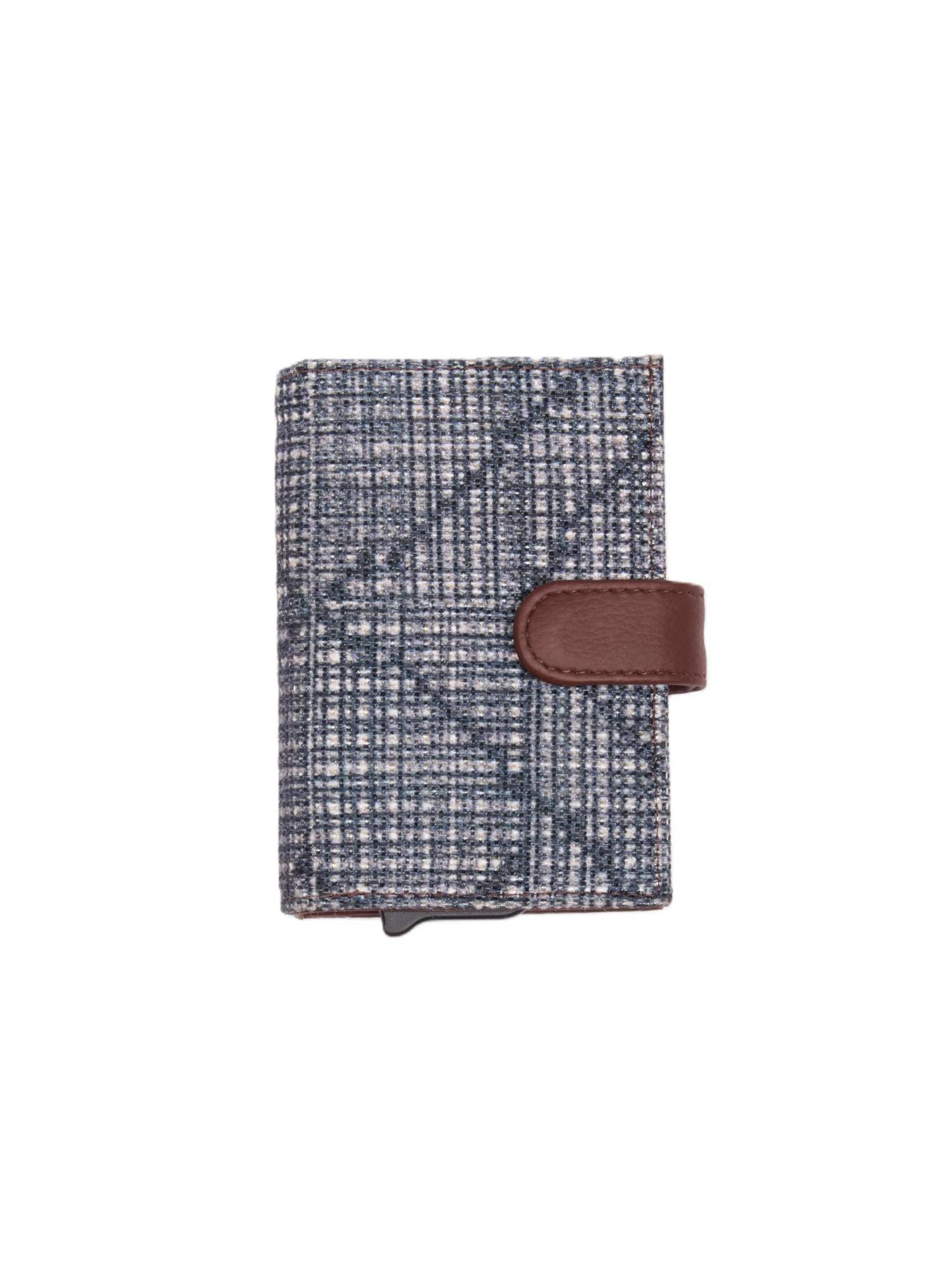 Zouk Calcutta Pixels Arc Vegan Leather Compact Card Holder - Grey
