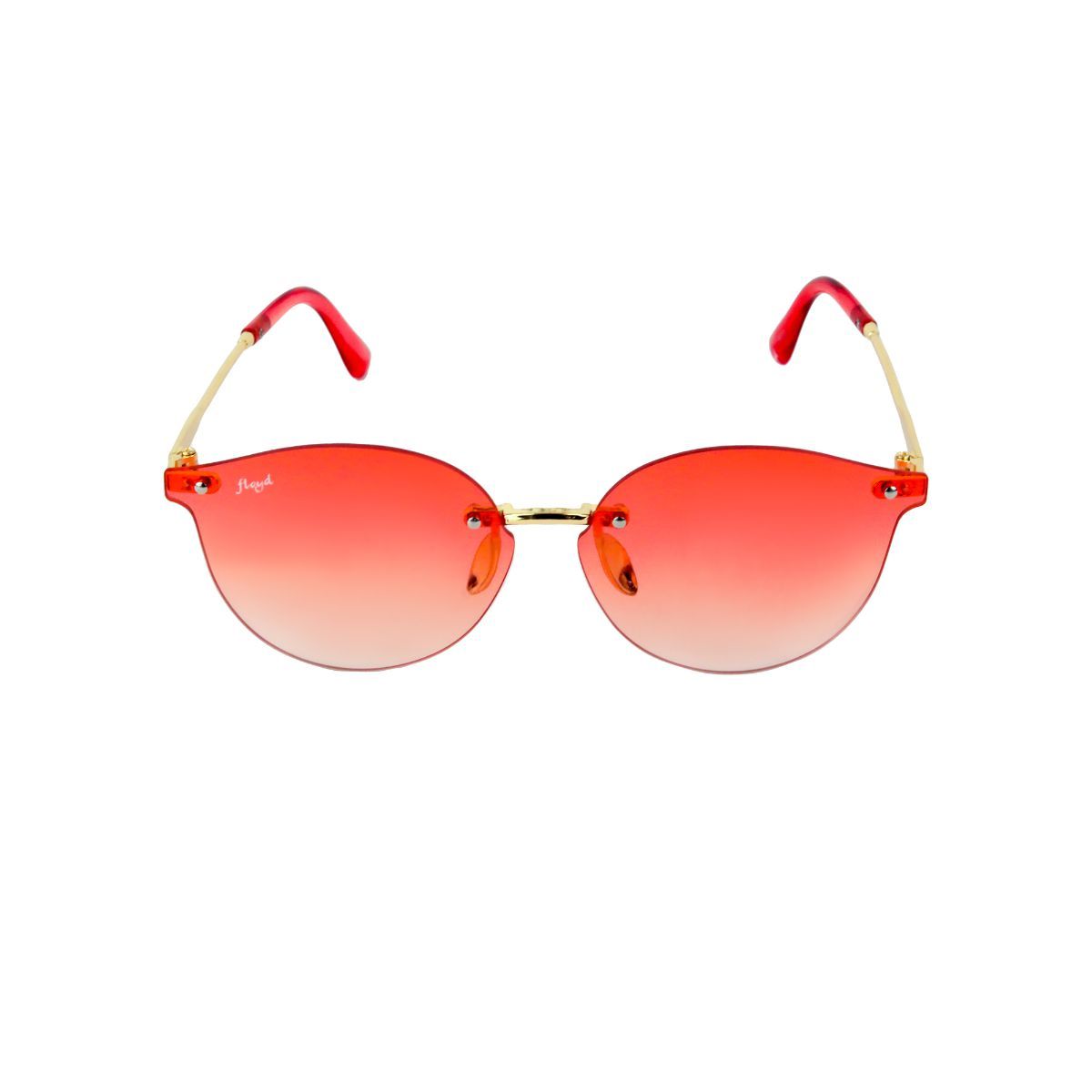 Buy Floyd Gold Frame Red Lense Metal Sunglass 810_gold_red_1 Online