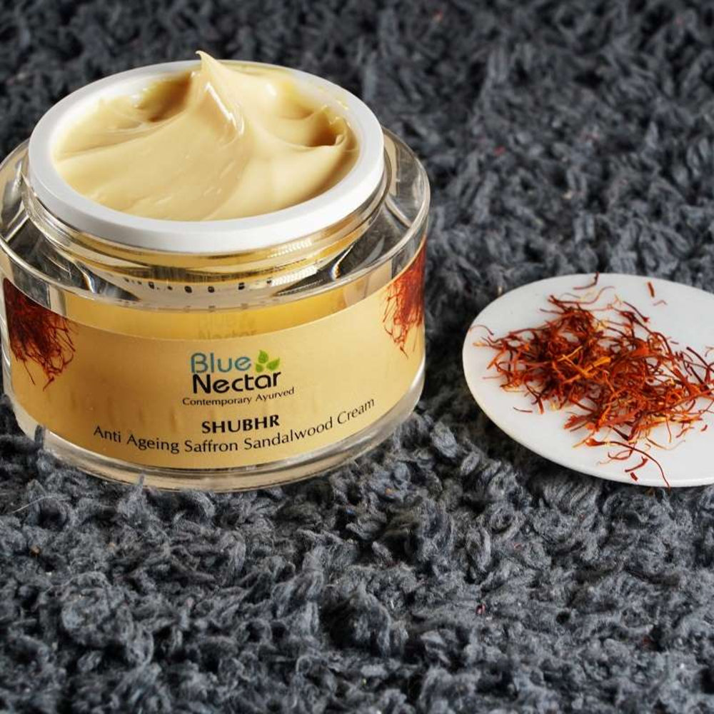 blue nectar ayurvedic anti ageing saffron and sandalwood face cream