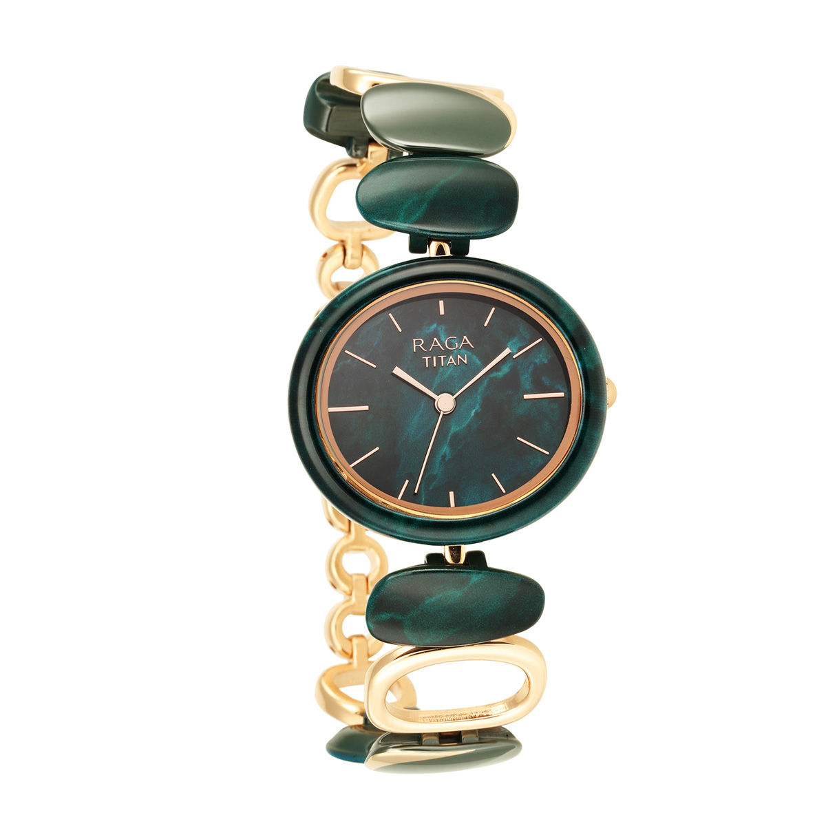 Titan Raga Ceramics 95146KD02 Green Dial Analog watch for women - Price ...