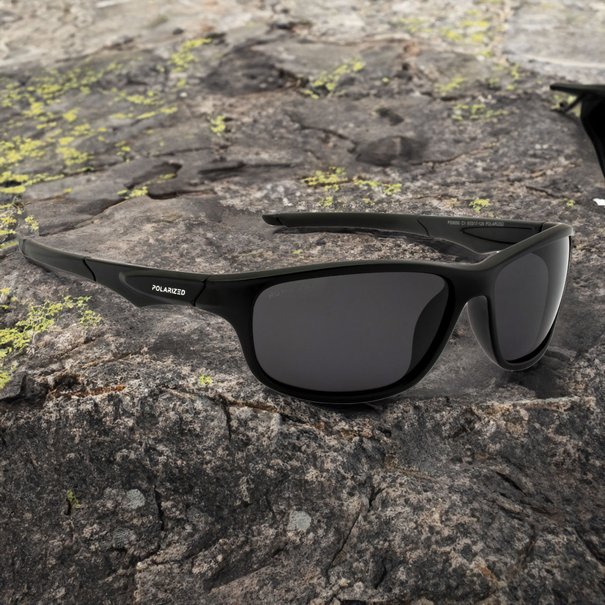 Buy ROYAL SON Sports Polarised Wrap Around Black Sunglasses for
