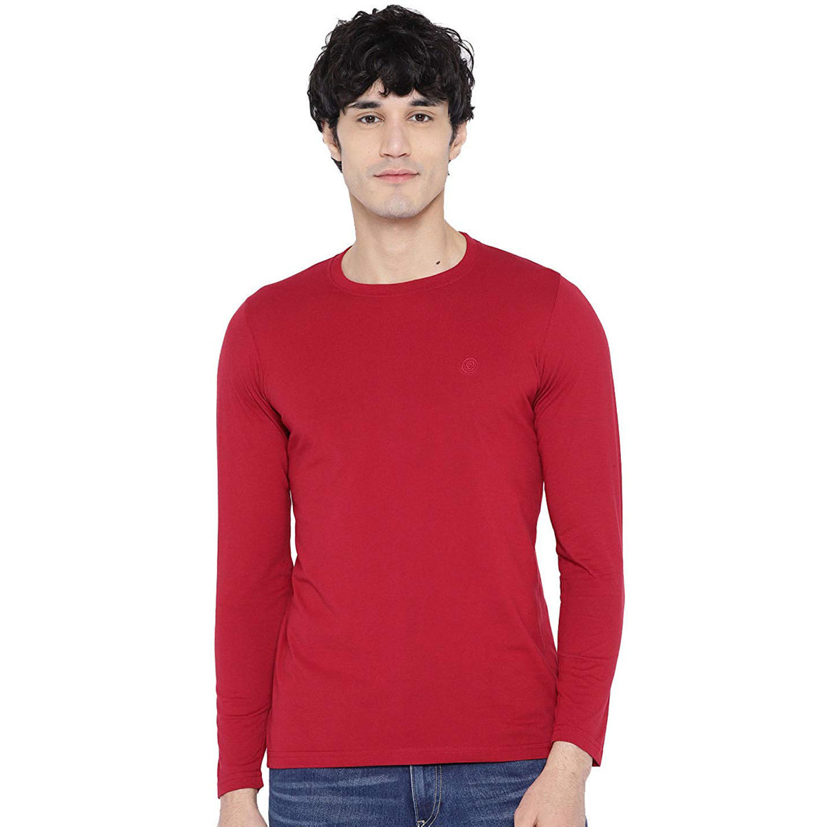 CHKOKKO Red Round Neck T-Shirt (S)