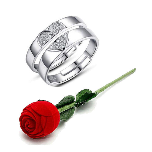 Karatcart Star Design Platinum Plated Elegant Austrian Crystal Adjustable  Ring