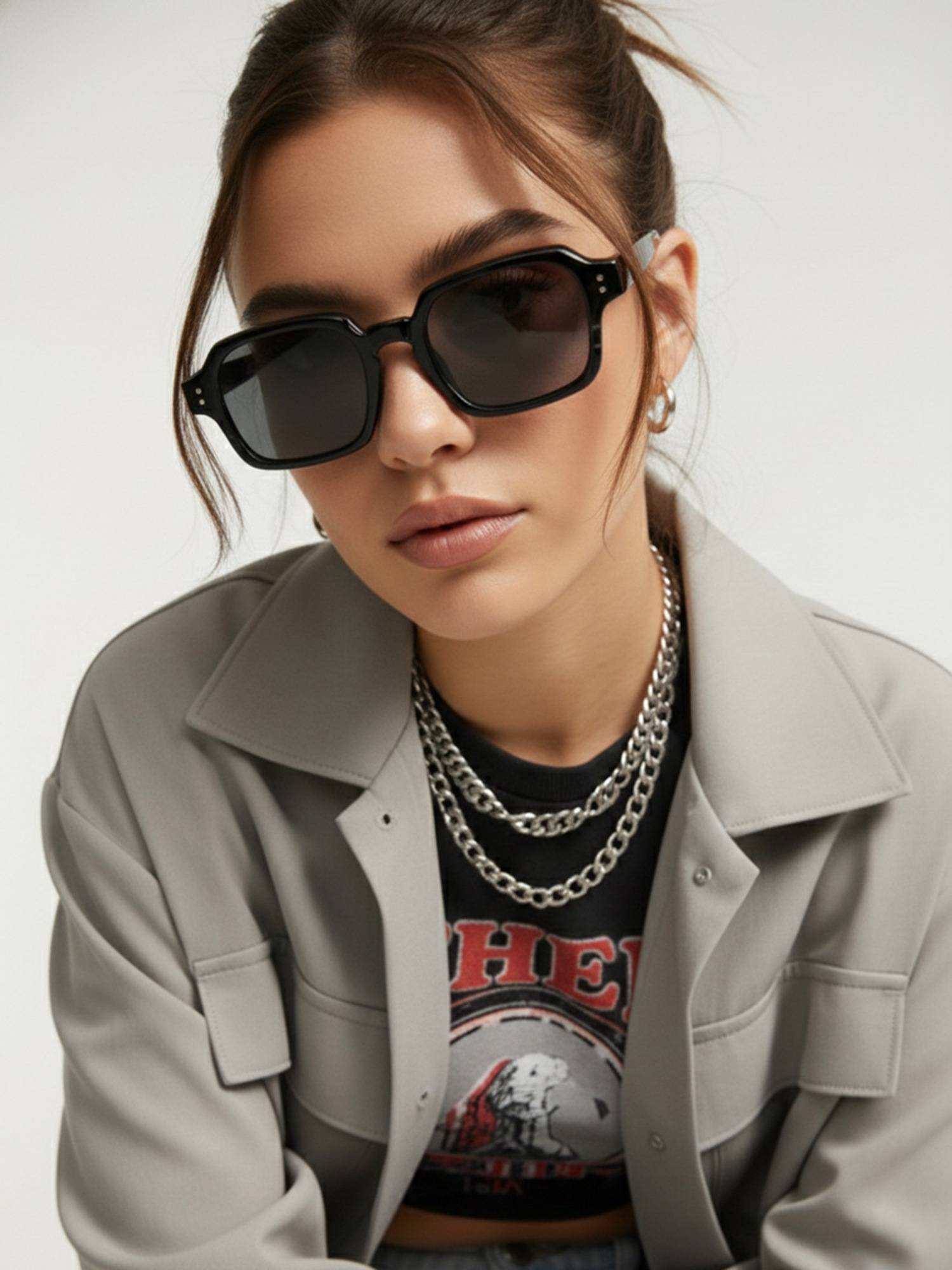 Carlton London Black Uv Protection Square Women Sunglasses (Clsw546)