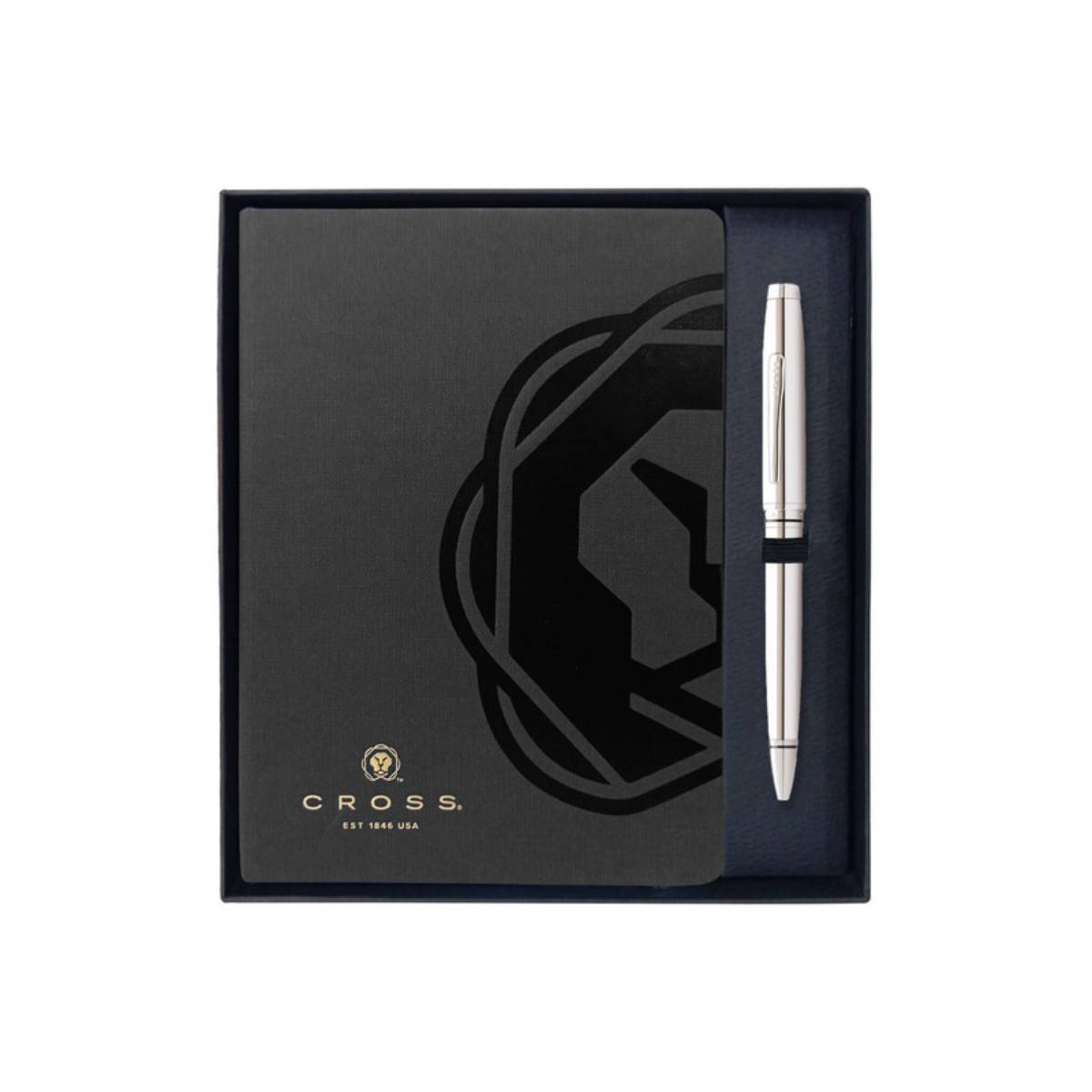 Cross Coventry Black Chrome Ball Pen & Executive Book (Set of 2)