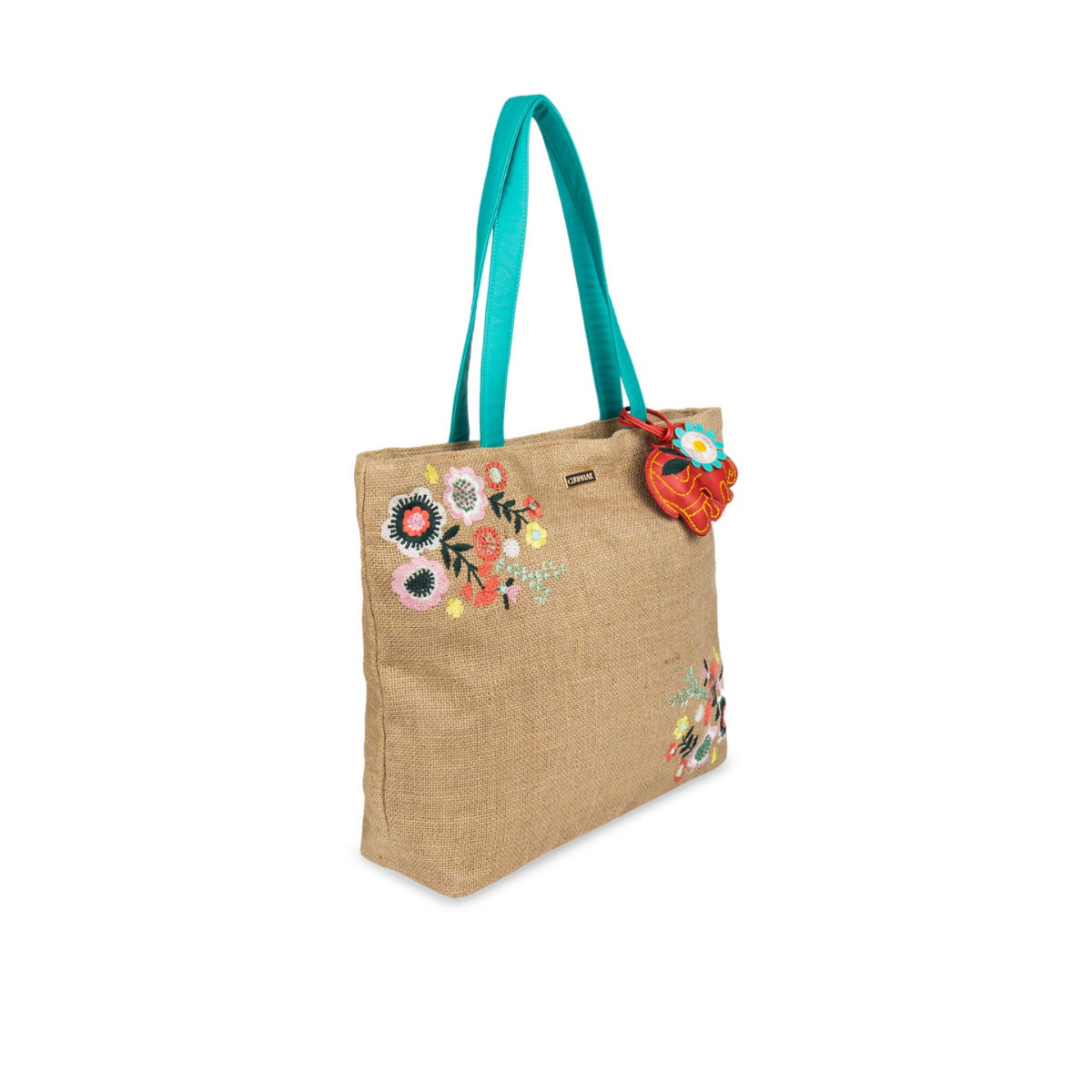Buy Chumbak Floral Elephant Embroidered Jute Tote Bag Online