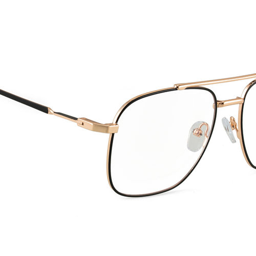 ROYAL SON Full Rim Gold Black Blue Cut Anti Glare Eye Protection Specs for  Men Women- SF0079-C2 (45)