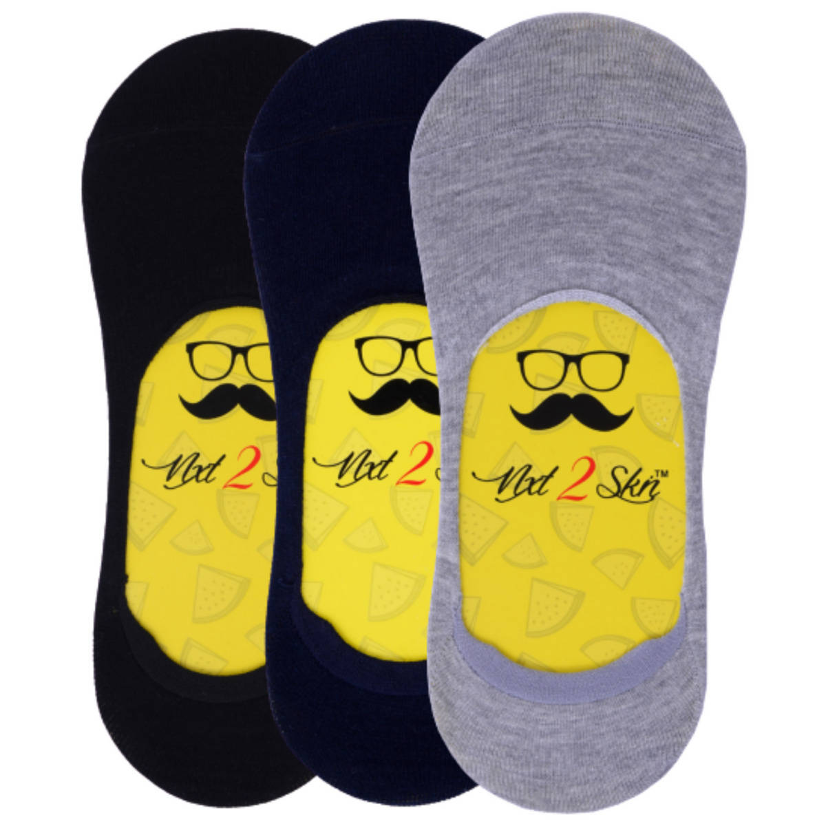 NEXT2SKIN Mens Turkish Cotton Towel Socks - Pack of 3 (Black:Navy:Light Grey)