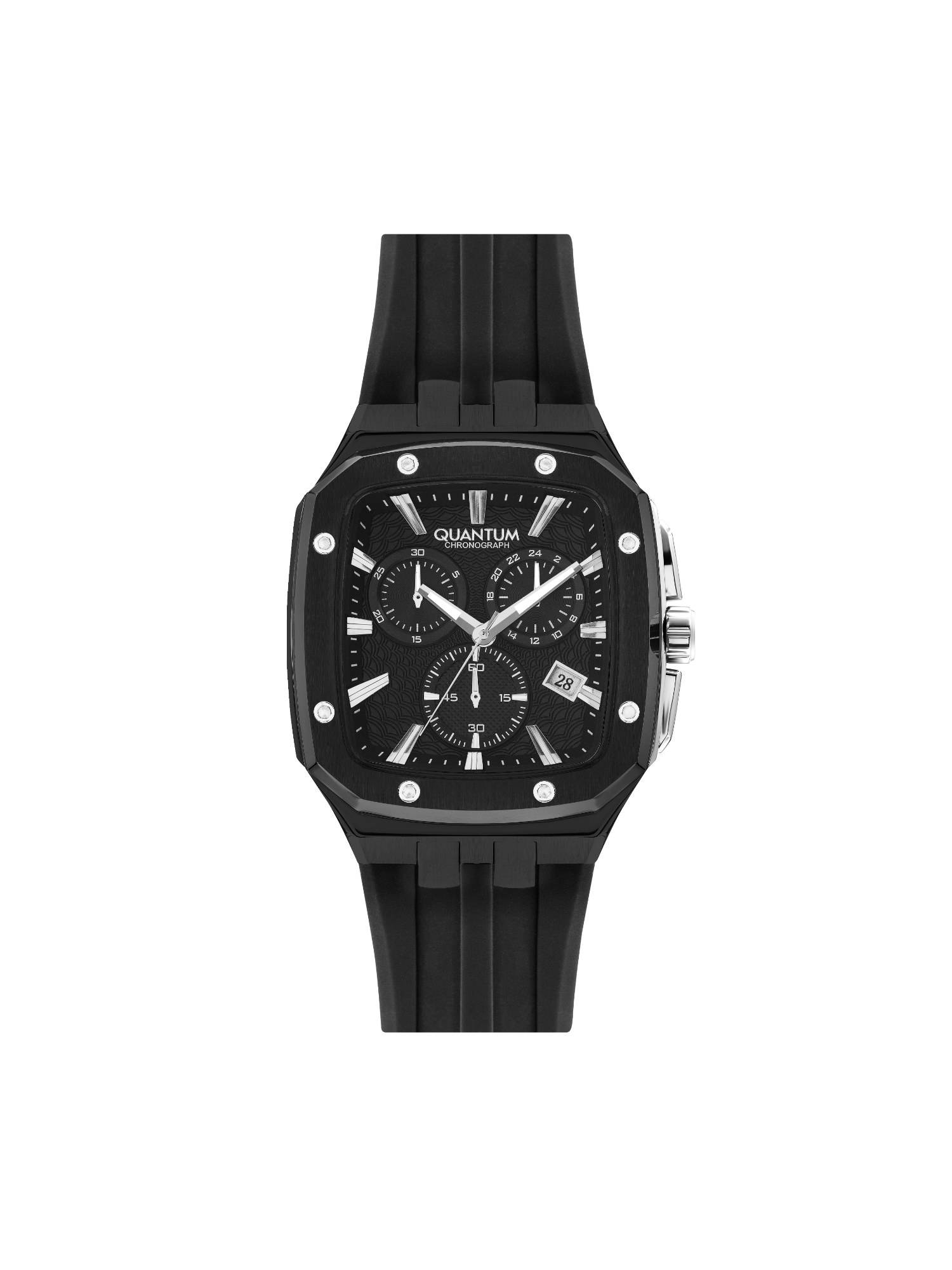 Quantum Men Chronograph Black Dial Watch - HNG1033.651 (M)