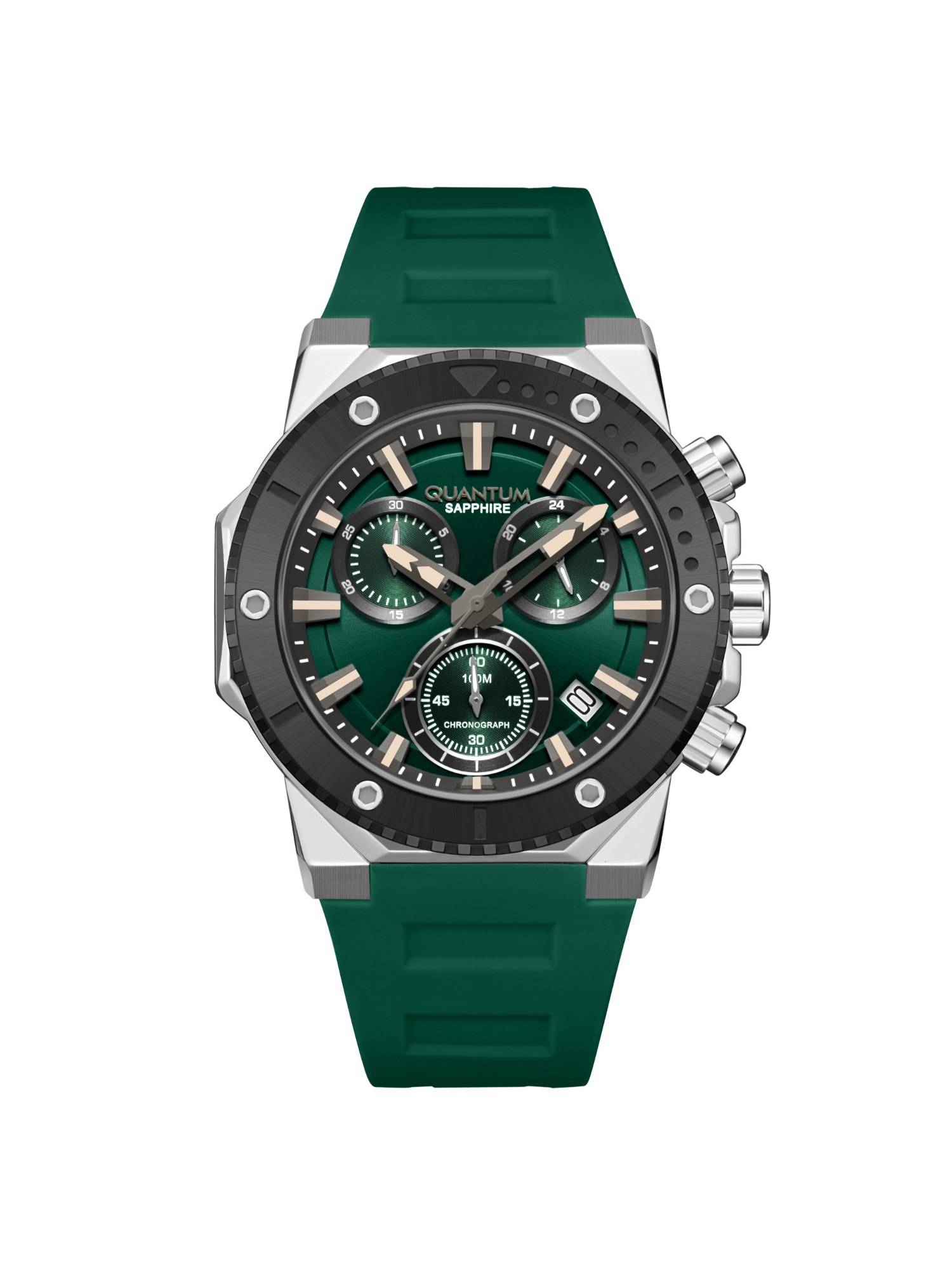 Quantum Gents Chronograph Dark Green Dial Watch - HNG1232.375 (M)