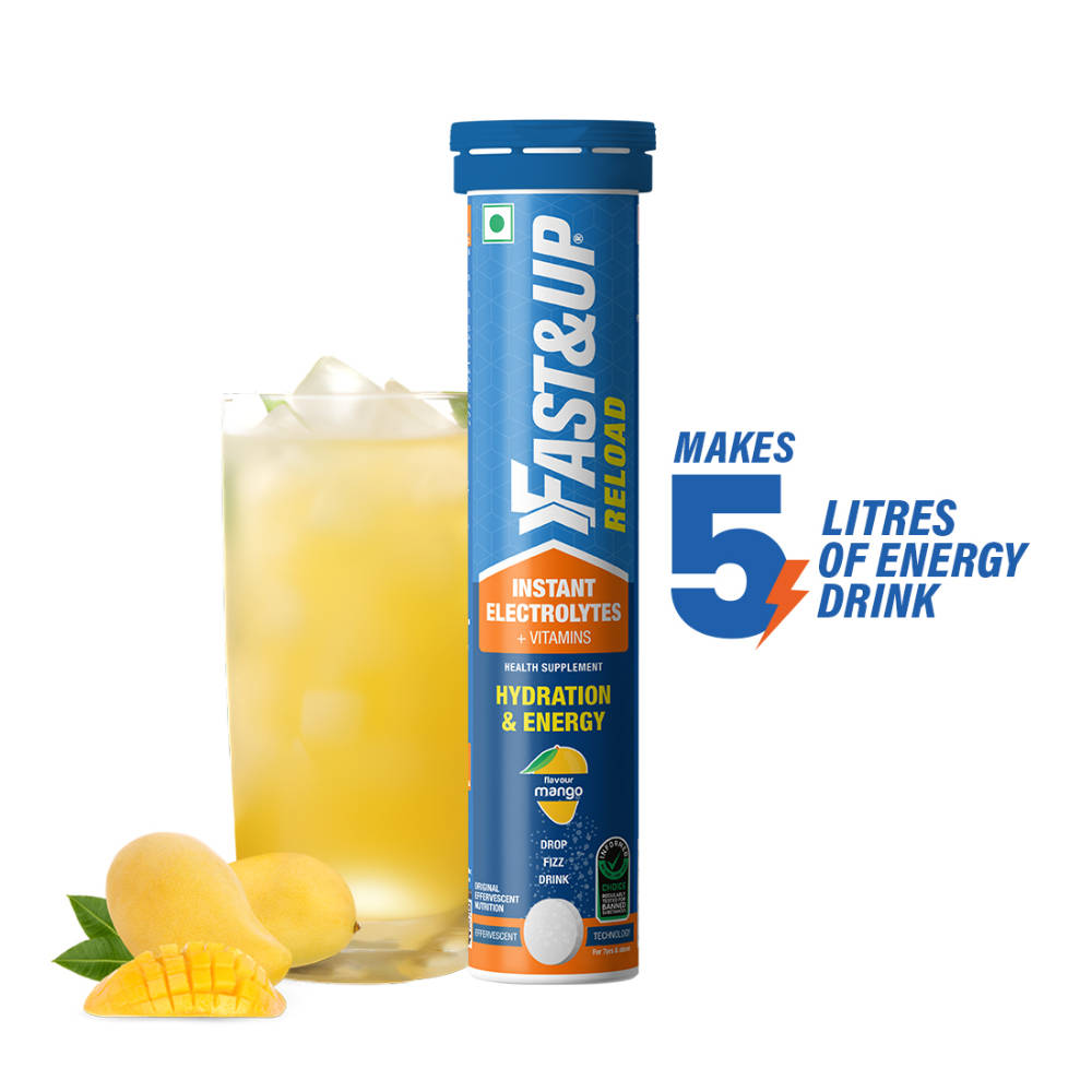 Fast&Up Reload Electrolyte Instant Energy And Hydration Drink Tablets - Mango Flavour