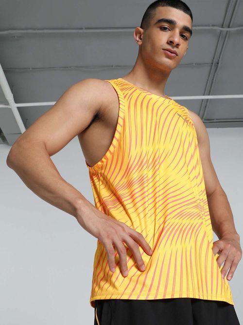 Puma Run Favorite Aop Single Mens Orange Tank Top