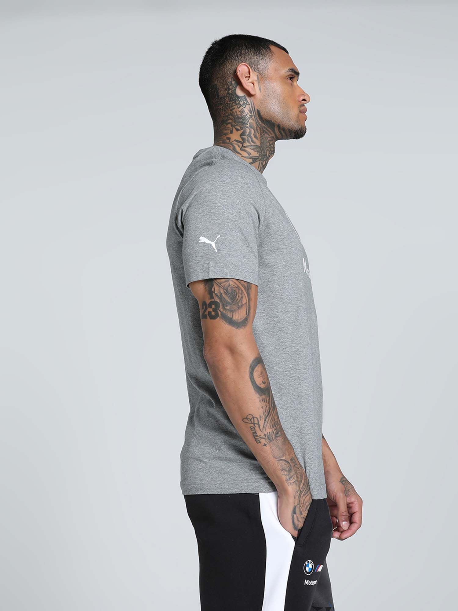 Buy Puma Bmw Mms Ess Logo Mens Grey T-Shirt Online