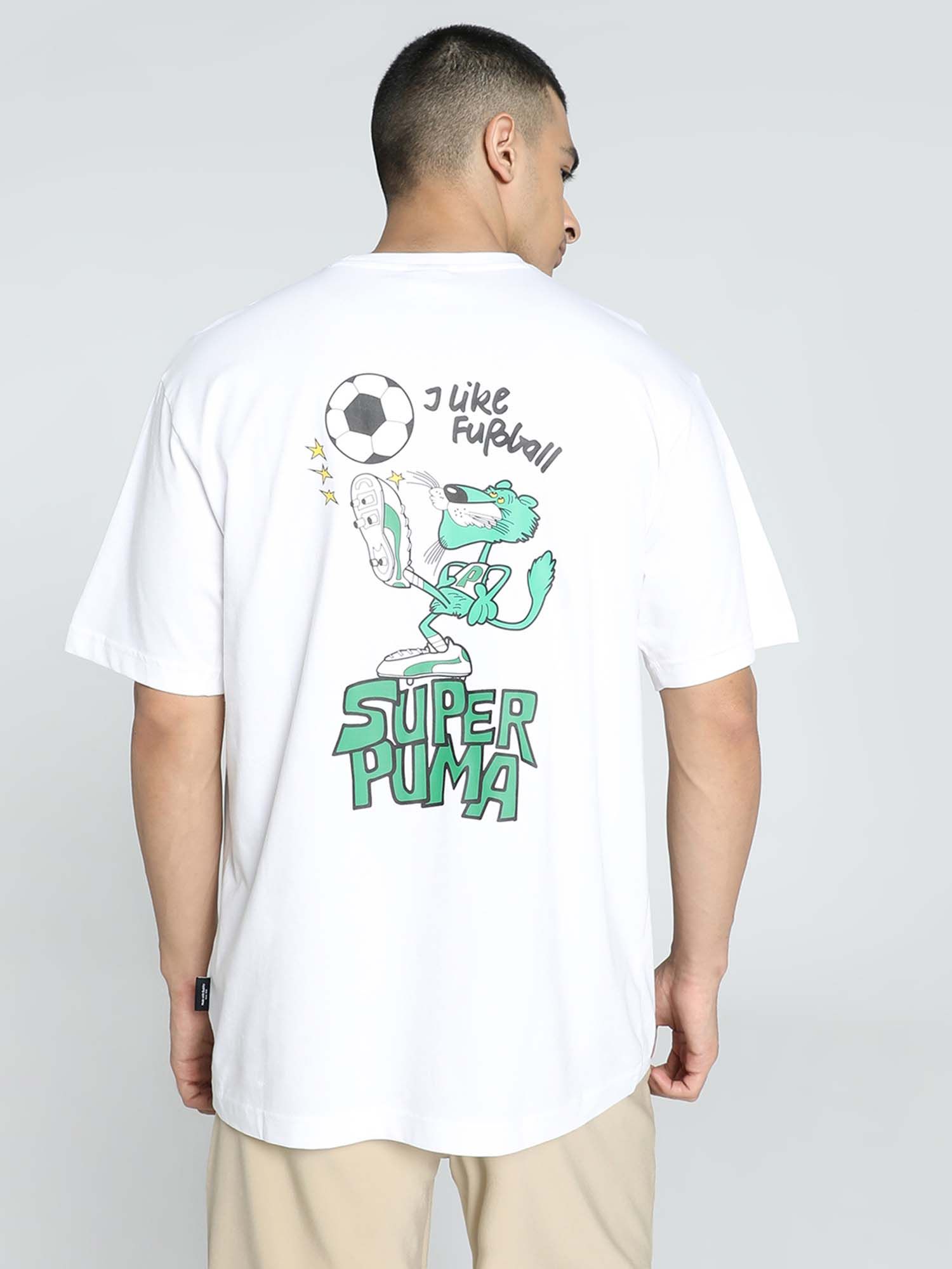 Buy Puma Super Football Relaxed Mens White T-Shirt Online