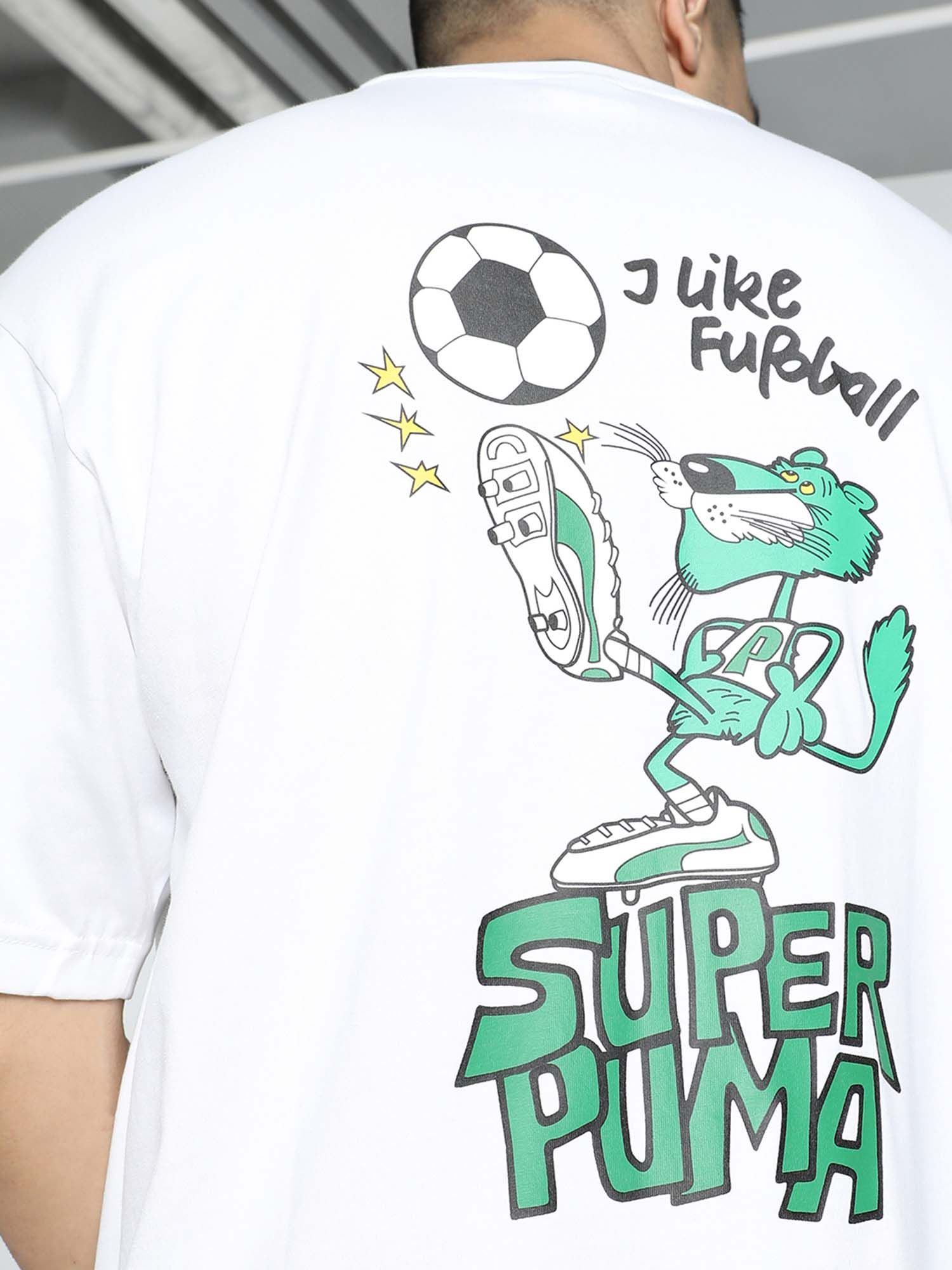 Buy Puma Super Football Relaxed Mens White T-Shirt Online