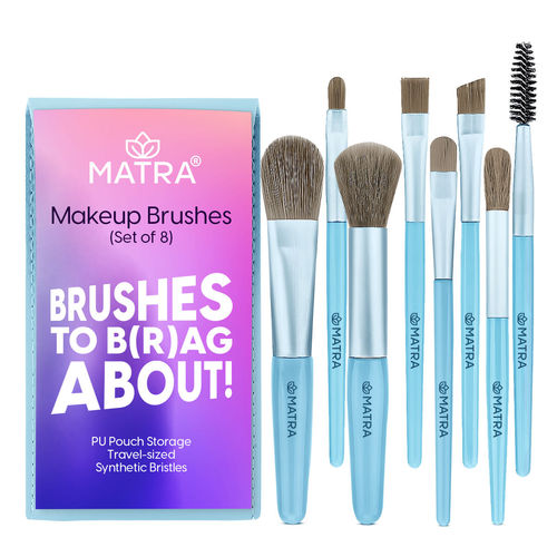 Matra Makeup Brush Set of Mini Cosmetic Brushes Kit with PU Pouch Bag