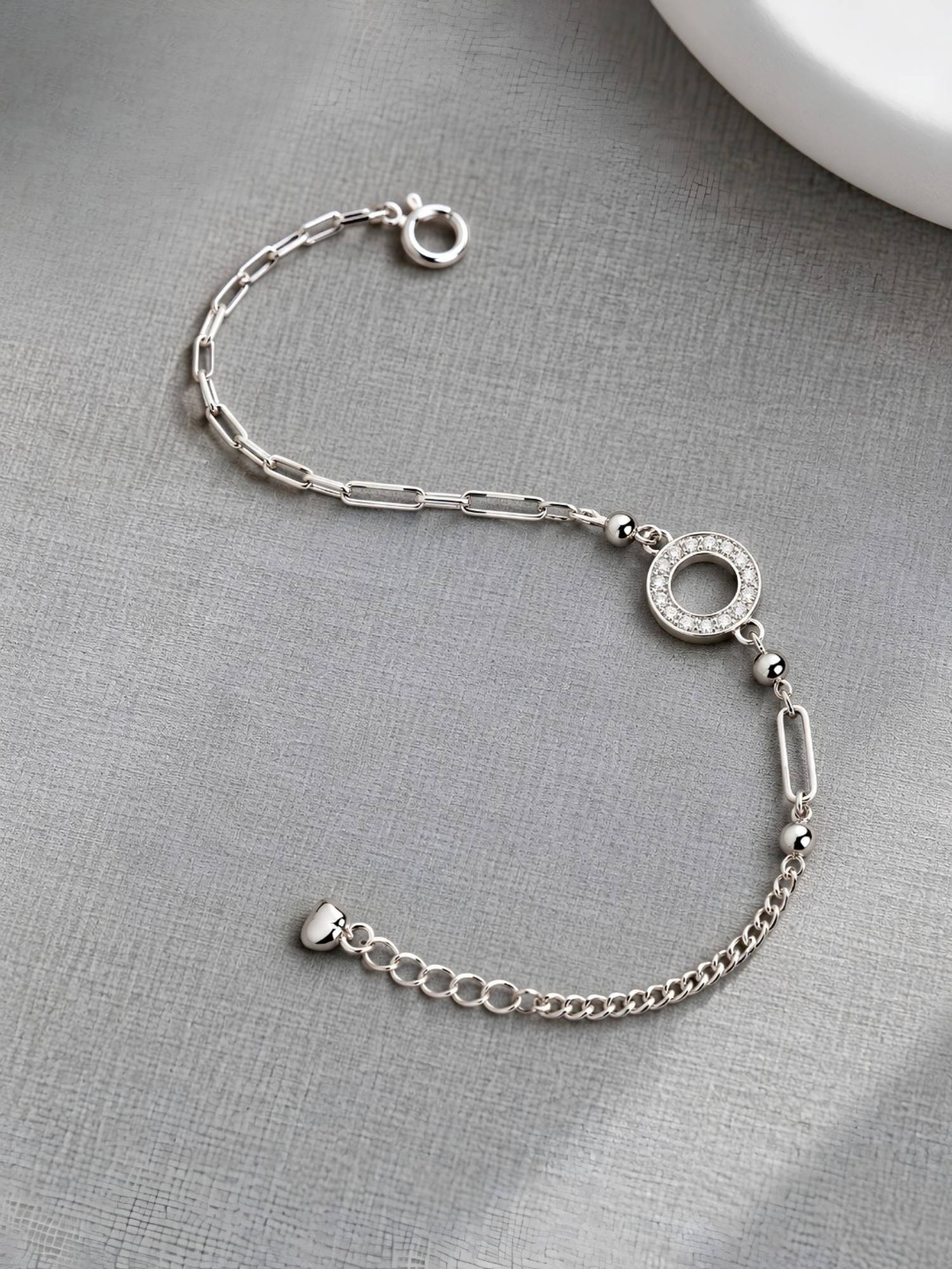 Axora Life Women 925 Modern Dual-Chain Sterling Silver Bracelet