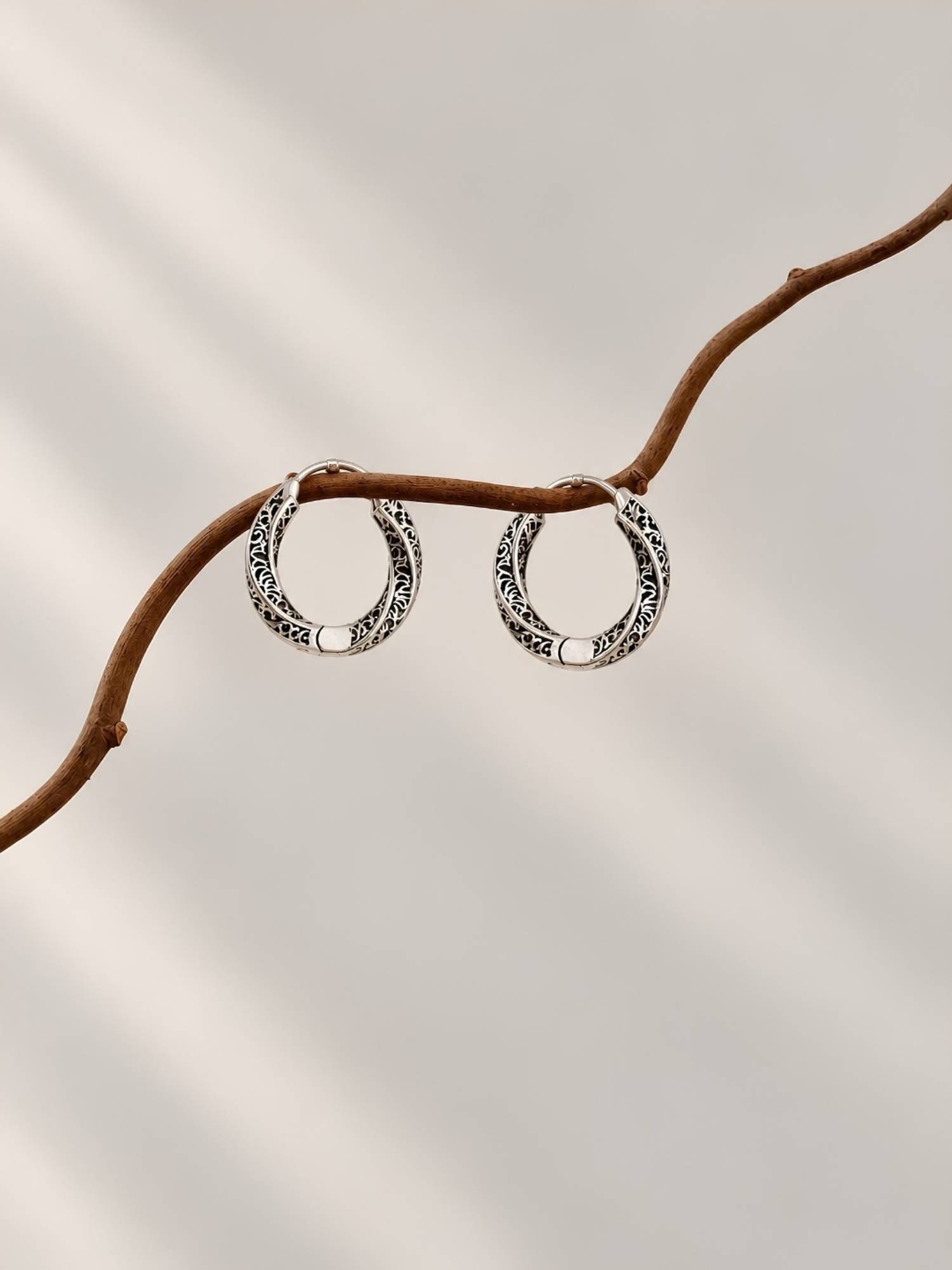 Axora Life 925 Sterling Silver Ear Half Hoops - Silver