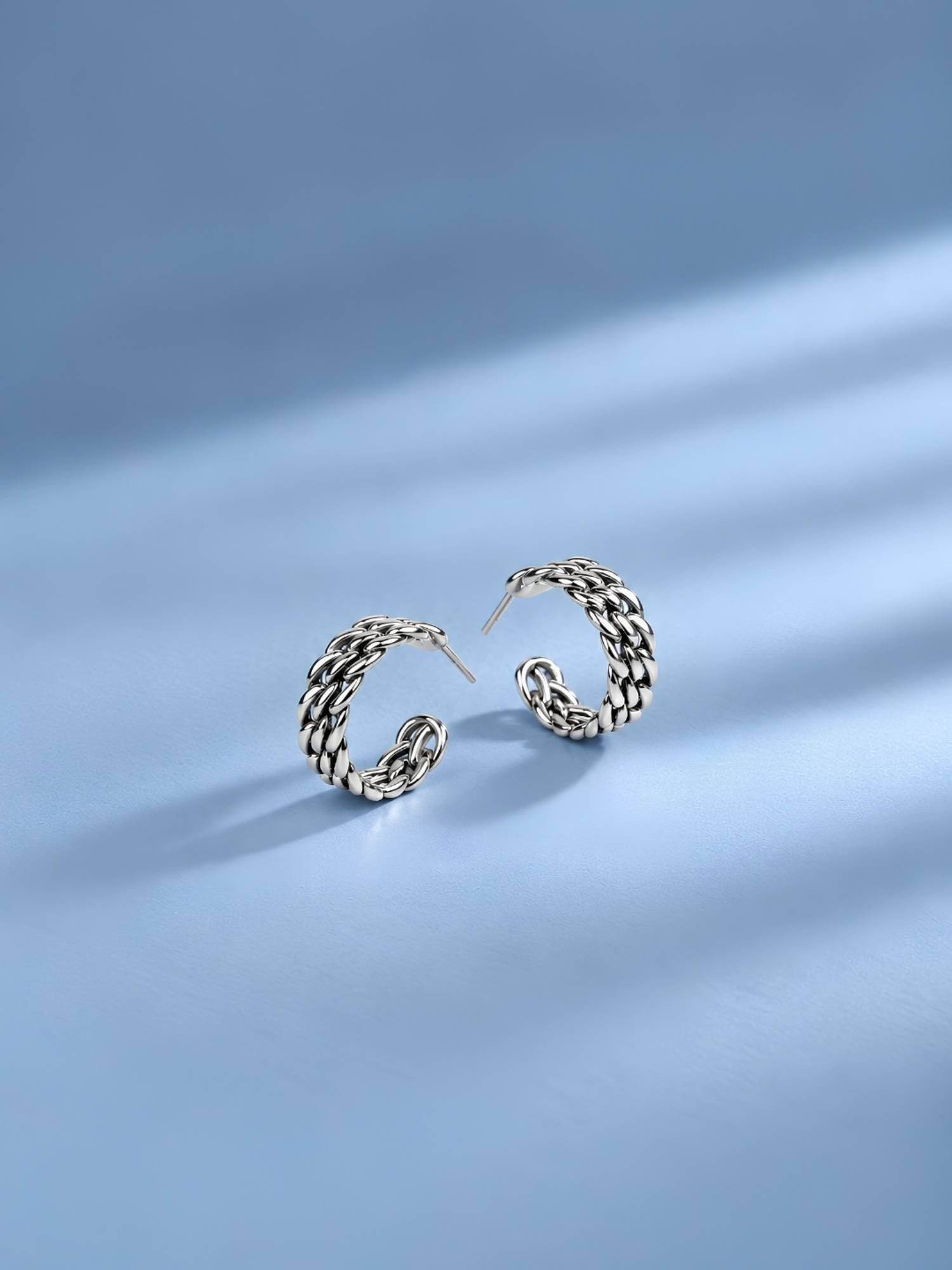 Axora Life 925 Sterling Silver Ear Half Hoops - Silver