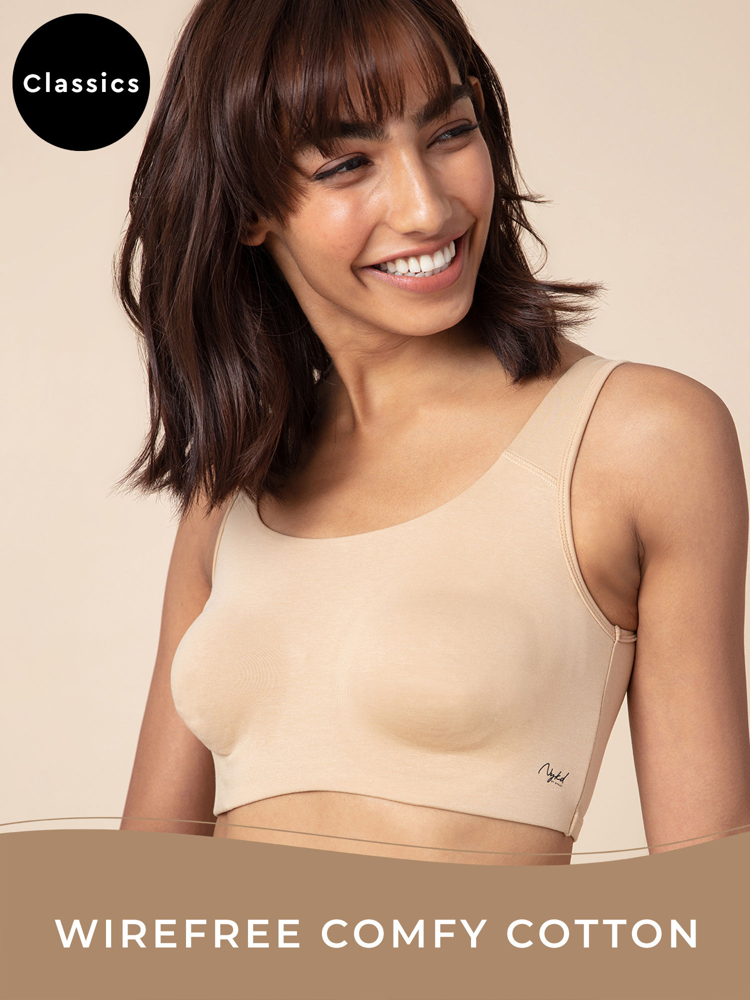 Buy Nykd by Nykaa Soft Cup Easy-Peasy Slip-On Bra With Full Coverage -  Beige NYB113 Online
