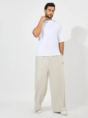 cotton joggers mens cream joggers