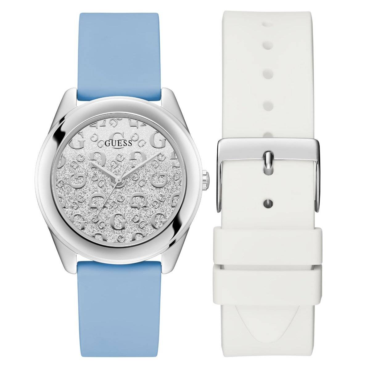 Guess Women 40 mm Silver Dial Analog Watch- U1416L2M (Medium)