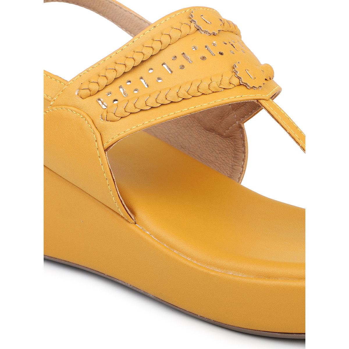 Mustard 2024 wedge sandals