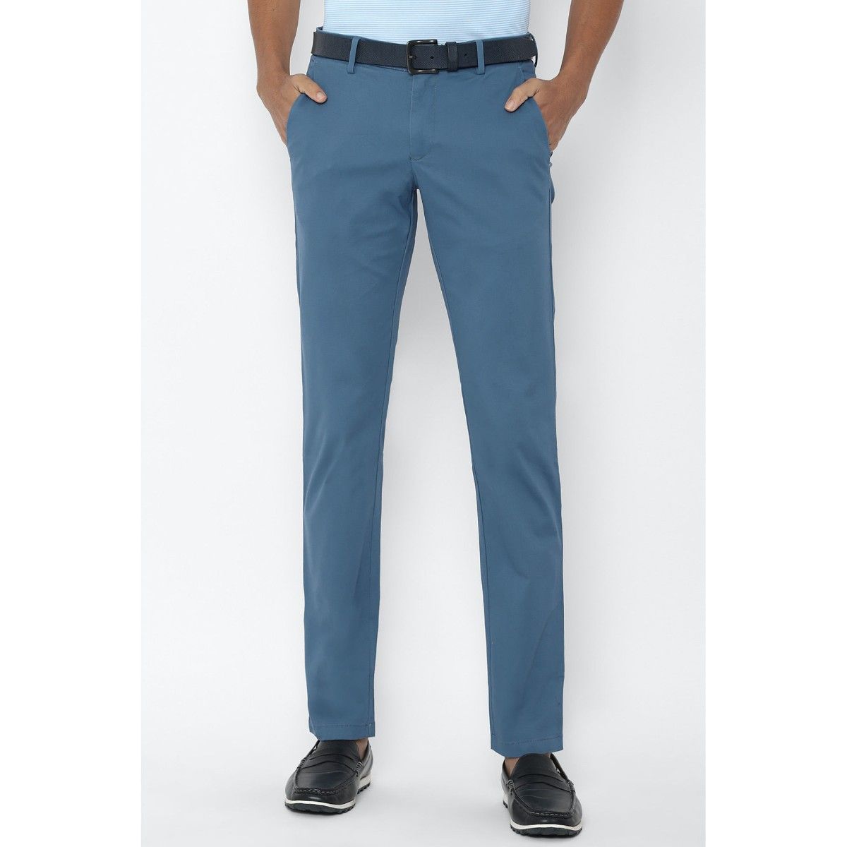 Buy Boys Blue Regular Fit Solid Trousers Online - 234903 | Allen Solly