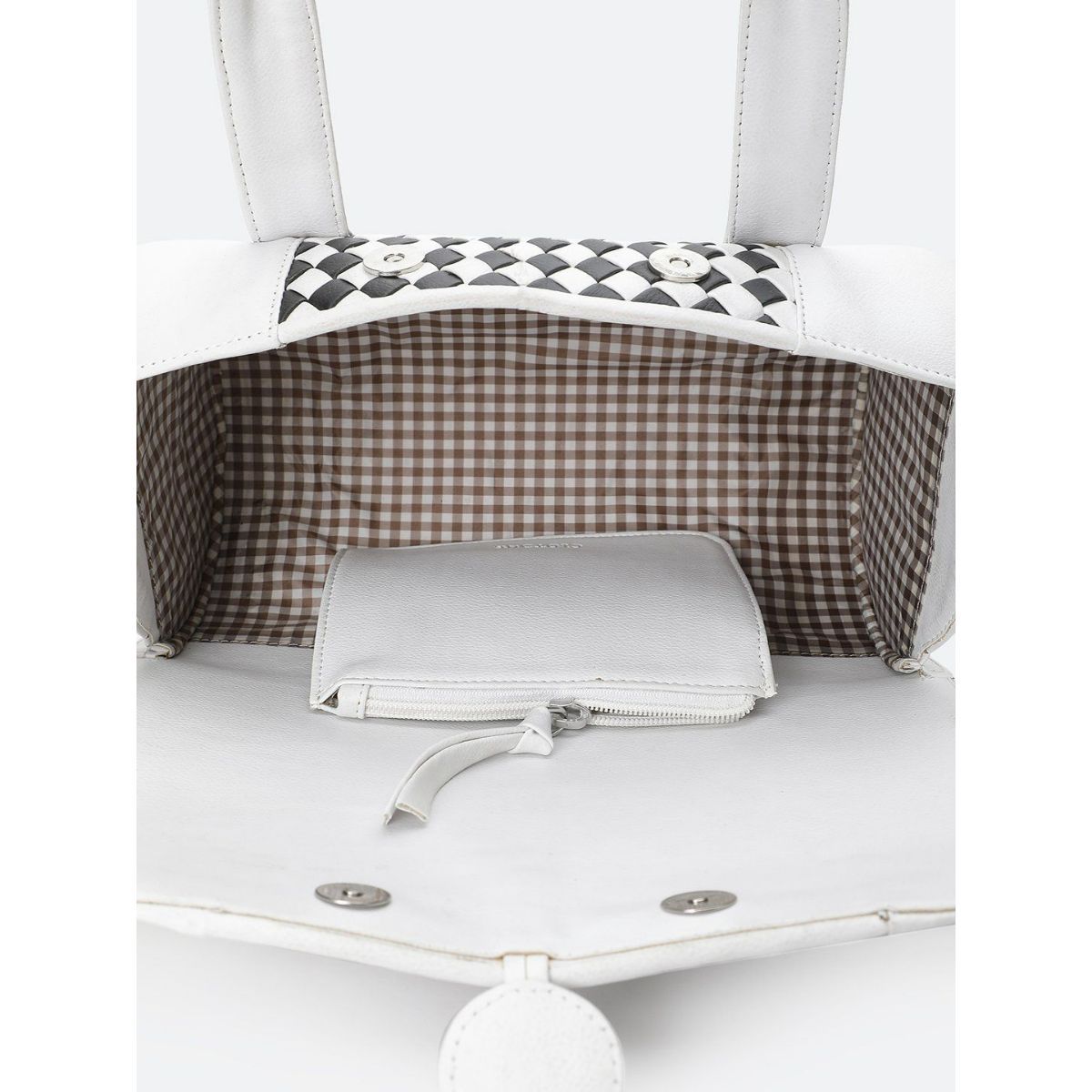 Clotche Black & White Check Duffle Bag Buy Clotche Black & White Check