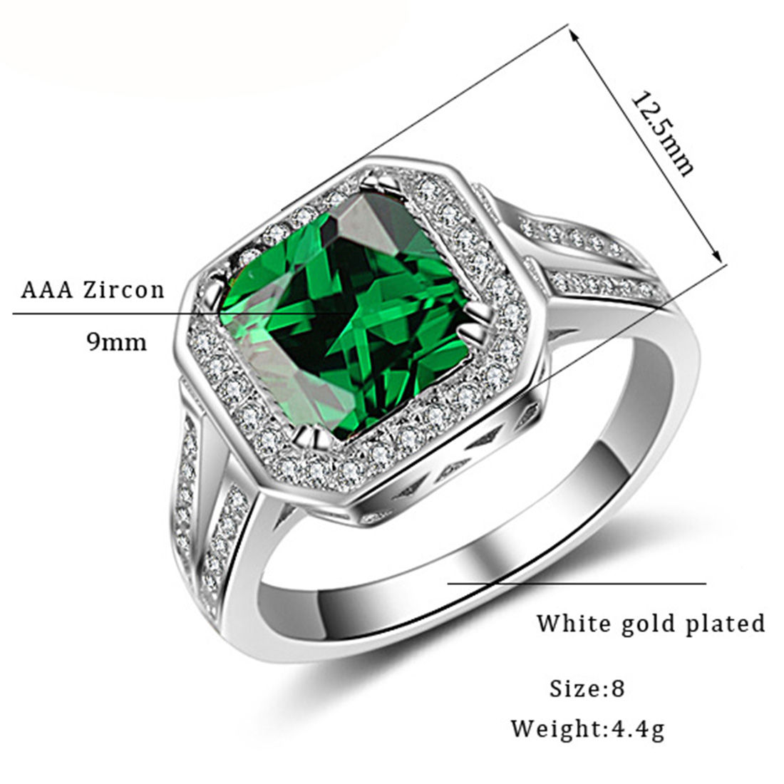 Brazilian Emerald Silver Ring-3884VT | Juwelo