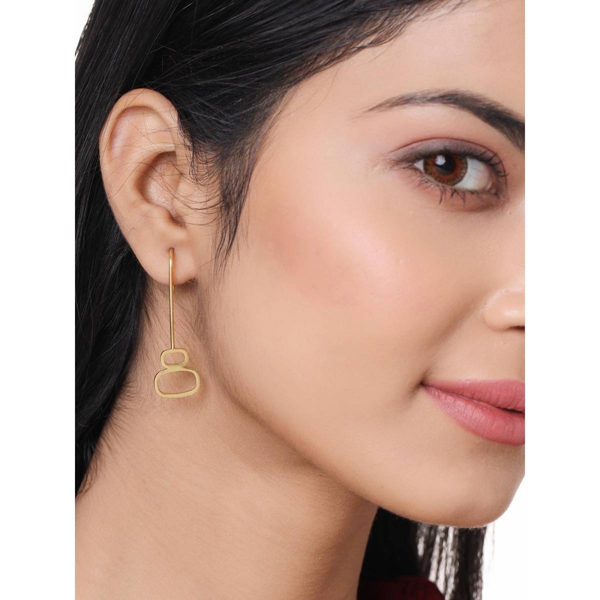 Mitali Jain Pebble Gold Experimental Geometric Earrings