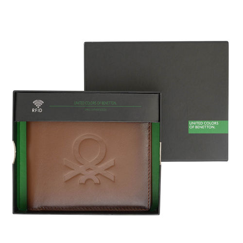 Buy United Colors of Benetton Men Leather Global Coin Wallet Tan