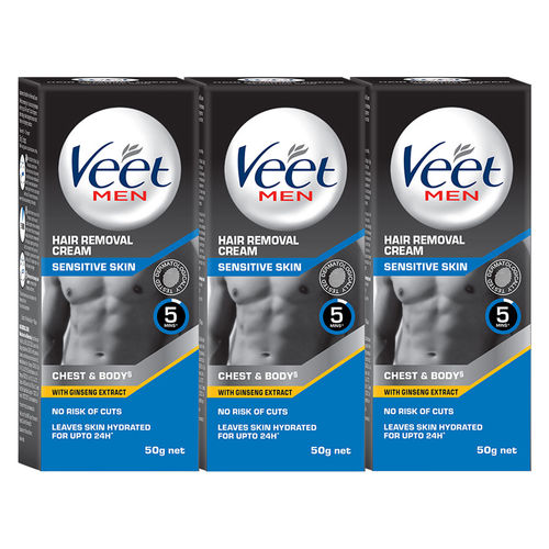 Veet Hair Removal Cream For Men - Sensitive Skin (Pack Of 3): Buy Veet Hair  Removal Cream For Men - Sensitive Skin (Pack Of 3) Online at Best Price in  India | Nykaa