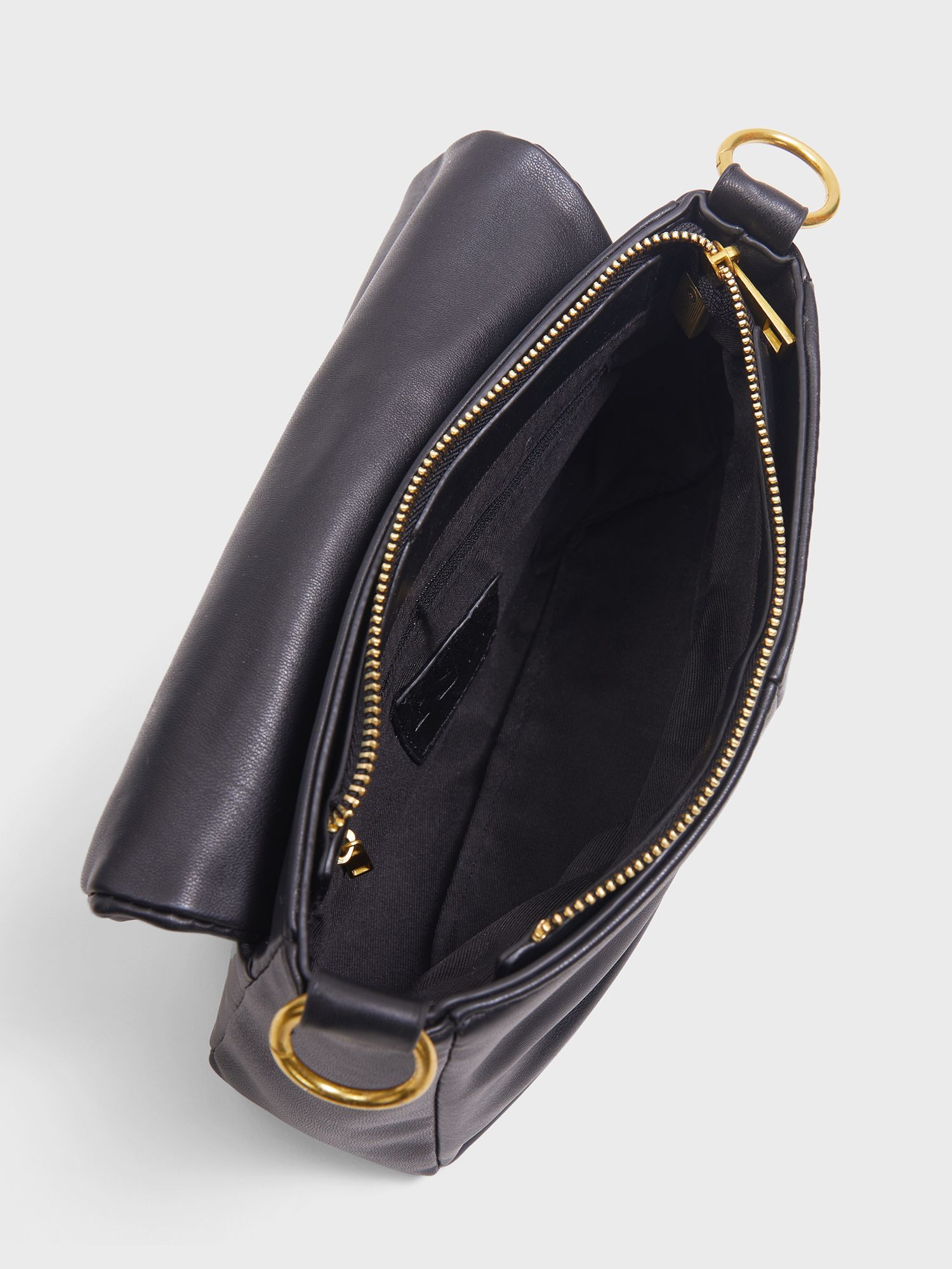 RSVP by Nykaa Fashion Black Solid Pleated Gold Buckle Shoulder Bag: Buy ...