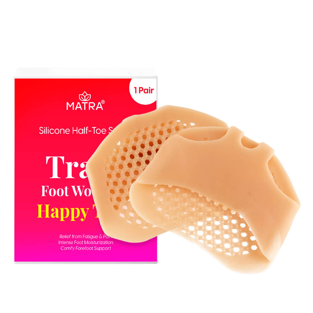 Matra Half Toe Silicone Gel Socks Anti-skid Forefoot Sleeve Pads for Pain Relief & Moisturizing
