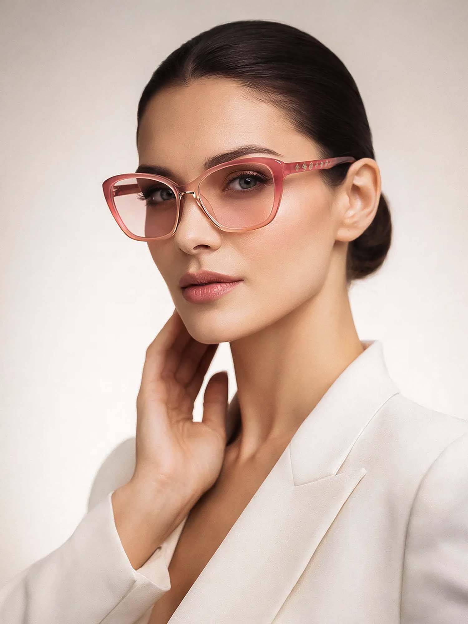 Guess Eyewear for Women with Shiny Transparent Pink Acetate Frame (54)