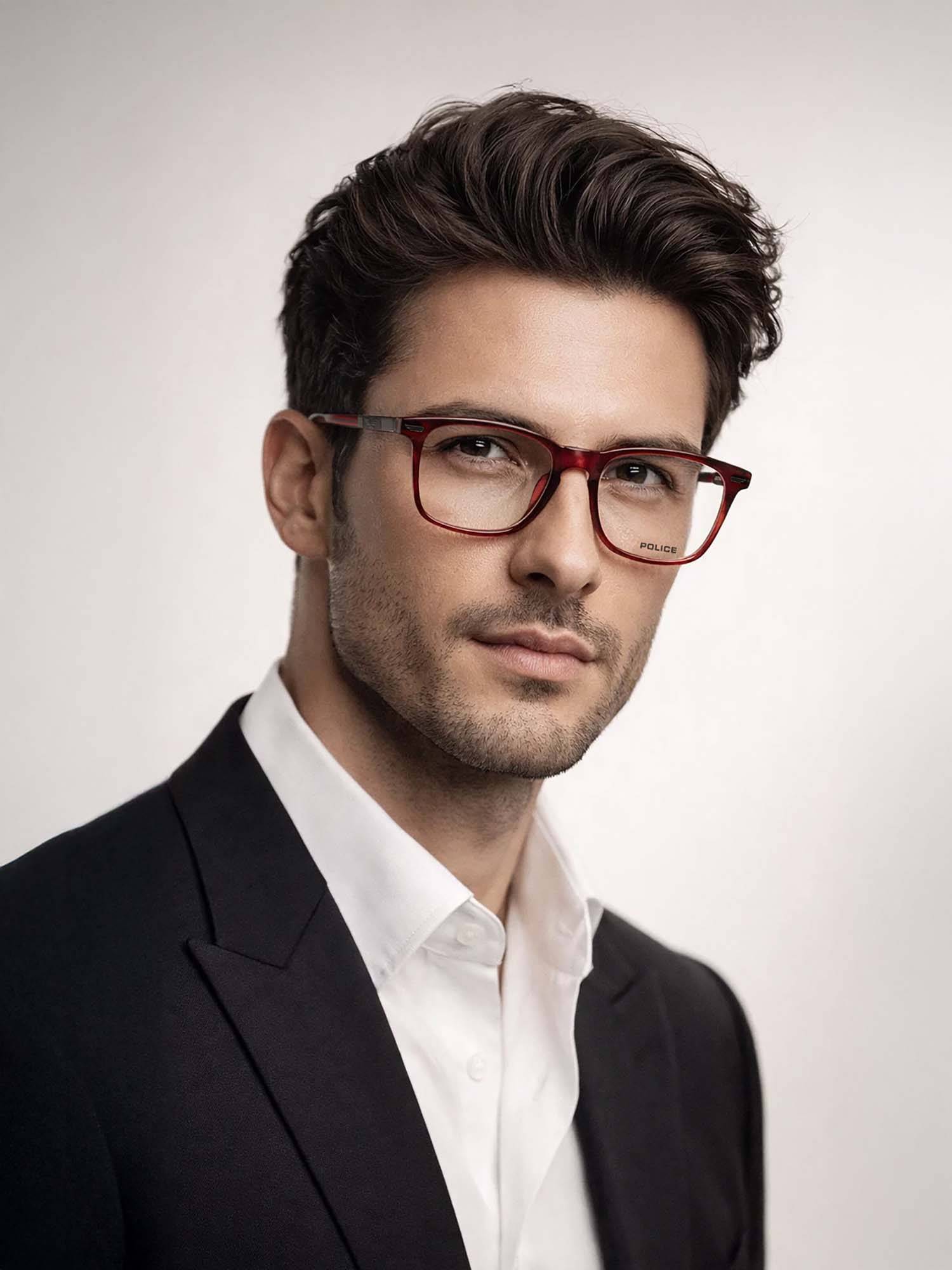 Police Eyewear For Unisex With Red Polycarbonate Frame (Size 53)